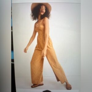 Sophia Tank Wide Leg Jumpsuit in Florentine floral- color Sahara sand